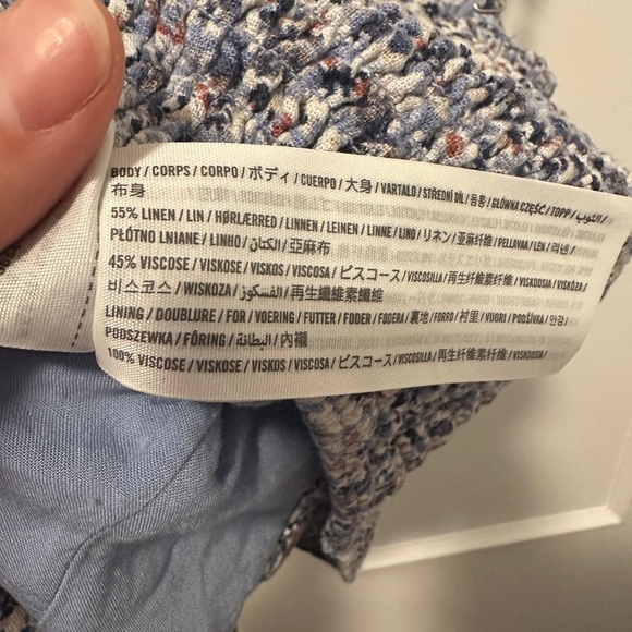 Abercrombie & Fitch Pleated Blue Floral Linen Blend Camisole Size XS Women’s - Picture 11 of 11